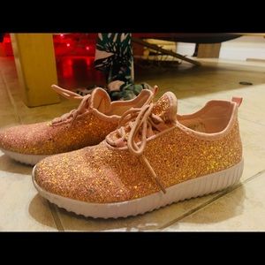 Pink glitter sneakers
